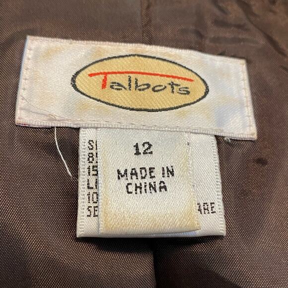 Talbots Brown Floral Linen Blend Blazer 12 - Picture 7 of 7